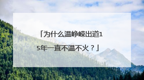 为什么温峥嵘出道15年一直不温不火？