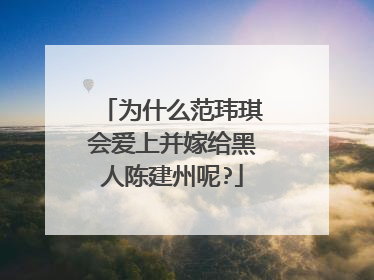 为什么范玮琪会爱上并嫁给黑人陈建州呢?