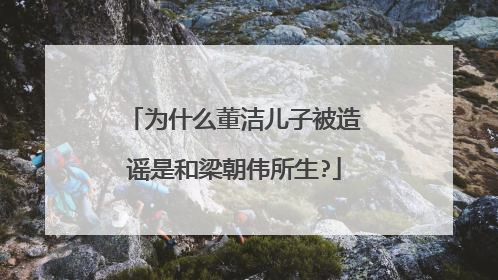 为什么董洁儿子被造谣是和梁朝伟所生?