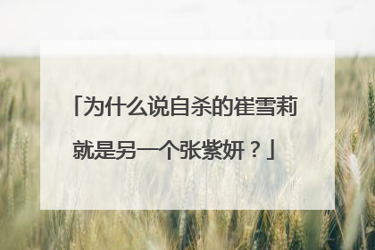 为什么说自杀的崔雪莉就是另一个张紫妍？