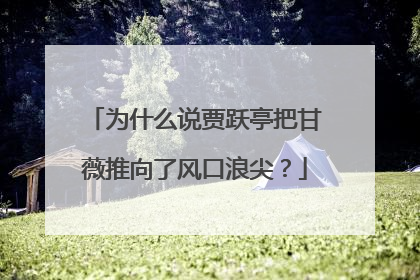 为什么说贾跃亭把甘薇推向了风口浪尖？