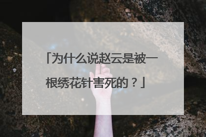 为什么说赵云是被一根绣花针害死的？