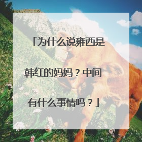 为什么说雍西是韩红的妈妈?中间有什么事情吗?