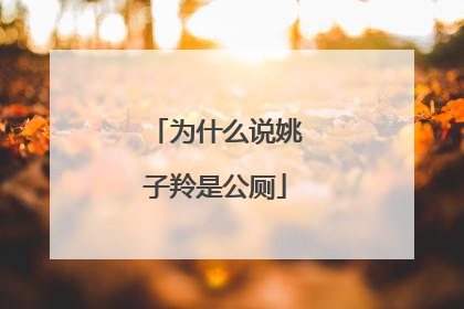 为什么说姚子羚是公厕