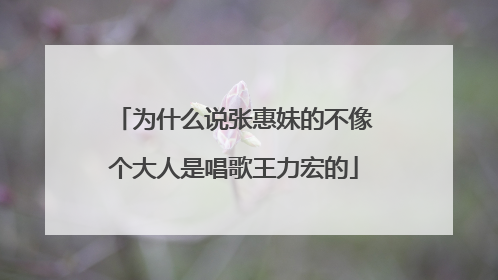 为什么说张惠妹的不像个大人是唱歌王力宏的