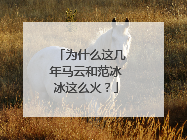 为什么这几年马云和范冰冰这么火?