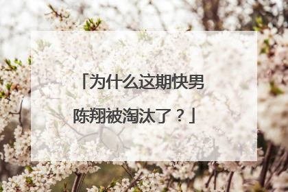 为什么这期快男陈翔被淘汰了？