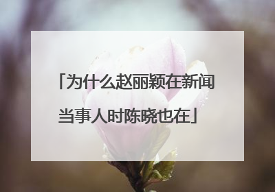 为什么赵丽颖在新闻当事人时陈晓也在