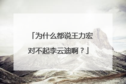 为什么都说王力宏对不起李云迪啊？