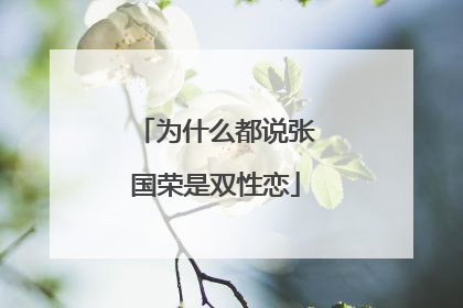 为什么都说张国荣是双性恋