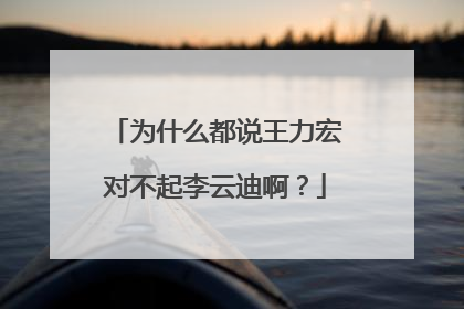 为什么都说王力宏对不起李云迪啊?