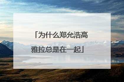为什么郑允浩高雅拉总是在一起