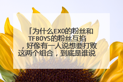 为什么EXO的粉丝和TFBOYS的粉丝互掐，好像有一人说想要打败这两个组合，到底是谁说想打败他们的