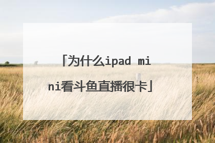 为什么ipad mini看斗鱼直播很卡
