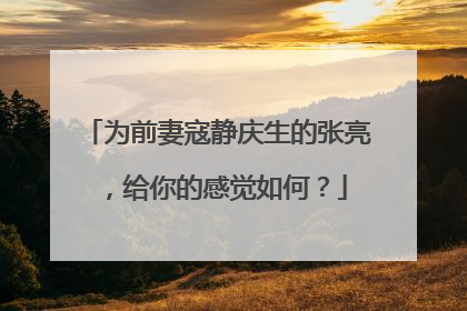 为前妻寇静庆生的张亮，给你的感觉如何？
