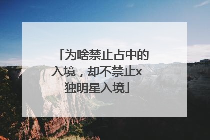 为啥禁止占中的入境,却不禁止x独明星入境