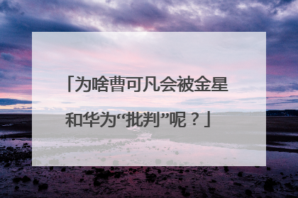 为啥曹可凡会被金星和华为“批判”呢？