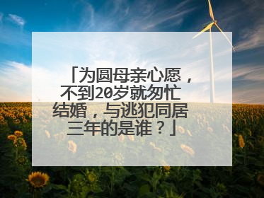 为圆母亲心愿,不到20岁就匆忙结婚,与逃犯同居三年的是谁?
