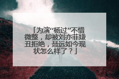 为演“杨过”不惜微整,却被刘亦菲嫌丑拒绝,聂远如今现状怎么样了?