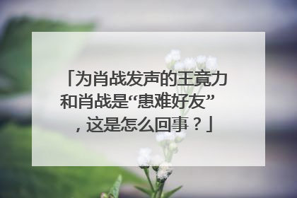 为肖战发声的王竟力和肖战是“患难好友”，这是怎么回事？