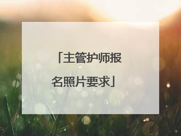 主管护师报名照片要求