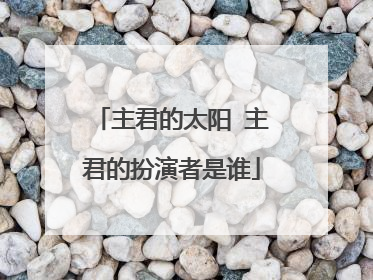 主君的太阳 主君的扮演者是谁
