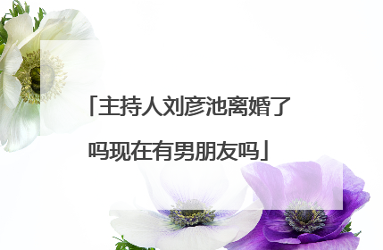 主持人刘彦池离婚了吗现在有男朋友吗