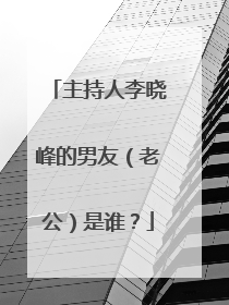 主持人李晓峰的男友(老公)是谁?
