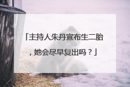 主持人朱丹宣布生二胎,她会尽早复出吗?