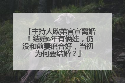 主持人欧弟官宣离婚!结婚6年有俩娃,仍没和前妻磨合好,当初为何要结婚?