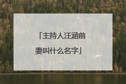 主持人汪涵前妻叫什么名字