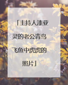 主持人漆亚灵的老公青鸟飞鱼中虎虎的照片