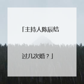 主持人陈辰结过几次婚?