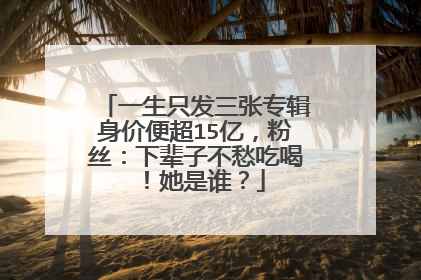 一生只发三张专辑身价便超15亿，粉丝：下辈子不愁吃喝！她是谁？
