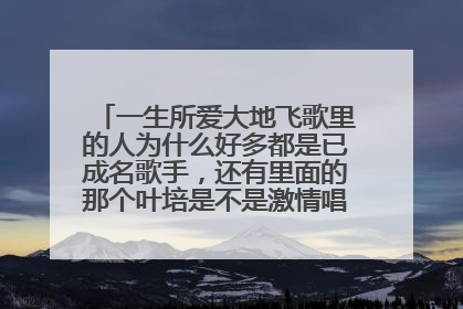 一生所爱大地飞歌里的人为什么好多都是已成名歌手，还有里面的那个叶培是不是激情唱响里的评委