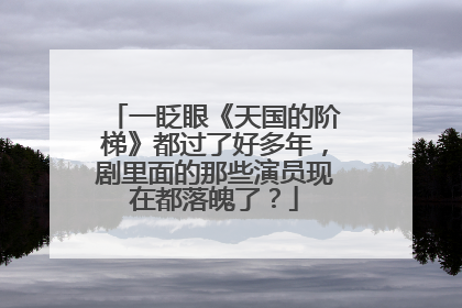 一眨眼《天国的阶梯》都过了好多年，剧里面的那些演员现在都落魄了？