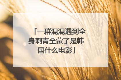 一群混混遇到全身刺青全蒙了是韩国什么电影