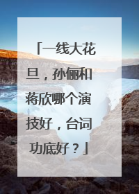 一线大花旦,孙俪和蒋欣哪个演技好,台词功底好?