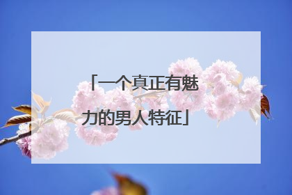 一个真正有魅力的男人特征