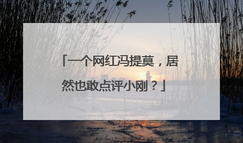 一个网红冯提莫，居然也敢点评小刚？