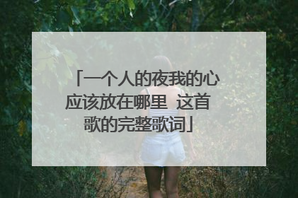 一个人的夜我的心应该放在哪里 这首歌的完整歌词