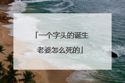 一个字头的诞生 老婆怎么死的