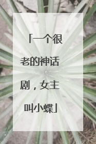 一个很老的神话剧,女主叫小蝶