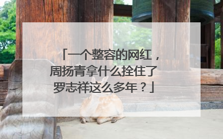 一个整容的网红，周扬青拿什么拴住了罗志祥这么多年？