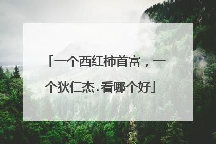 一个西红柿首富,一个狄仁杰.看哪个好