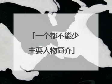 一个都不能少主要人物简介