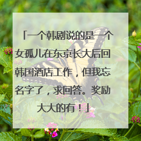 一个韩剧说的是一个女孤儿在东京长大后回韩国酒店工作，但我忘名字了，求回答。奖励大大的有！