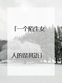 一个陌生女人的琵琶语