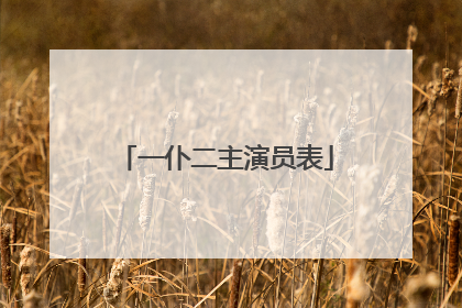 一仆二主演员表