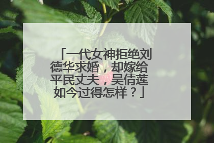 一代女神拒绝刘德华求婚,却嫁给平民丈夫,吴倩莲如今过得怎样?